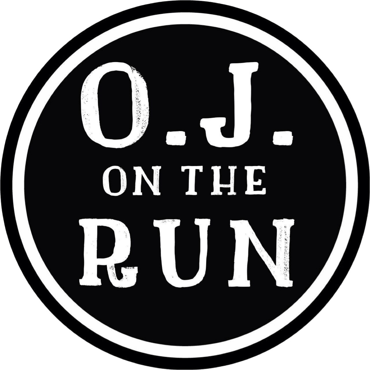 Button-style band logo for British indie-pop/indie-rock band, OJ On The Run